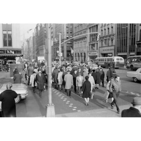 Posterazzi SAL255424427 USA New York City 42nd Street at Fifth Avenue Street Scene Poster Print - 18 x 24 in.