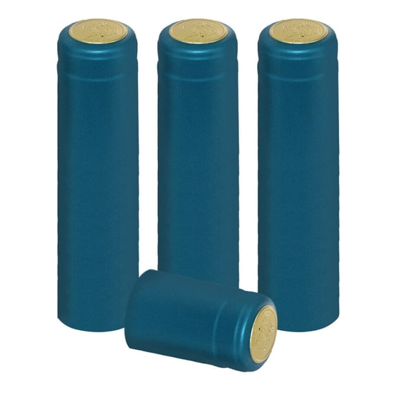 METALLIC SOLID LIGHT BLUE PVC SHRINK CAPSULES 30 Pack