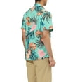 thumbnail image 4 of INSPIRE CHIC Men's Shirts Short Sleeve Floral Printed Button Front Beach Hawaiian Shirt 34 Mint Green, 4 of 6