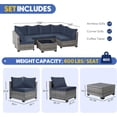 thumbnail image 5 of YIORTWO 7-Piece Outdoor Patio Furniture Set, PE Wicker Sectional Conversation Sofa Set with Glass Coffee Table, Weather-Resistant Cushions for Patio, Garden, Backyard, 5 of 9