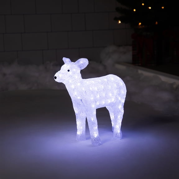 Northlight Lighted Commercial Grade Acrylic Baby Reindeer Christmas Outdoor Decoration - 18" - Polar