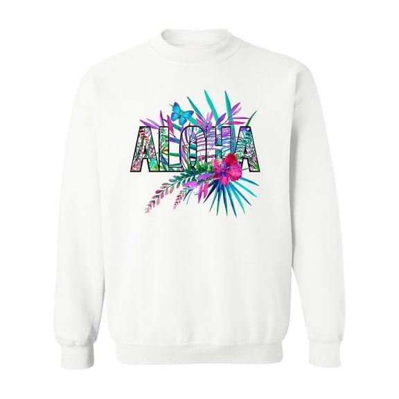 Aloha Watercolor Design. Sweatshirt Women -Image by Shutterstock, Female Medium