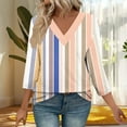 thumbnail image 6 of Fashion Fall Saving Womens Tops Trendy Fall Women's Fashion Print T-shirt 3/4 Sleeves Blouse V- Neck Casual Shirts My Items, 6 of 9