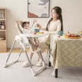 thumbnail image 2 of Babyjoy Trona de Bebé 4 en 1, Silla de Alimentación Plegable con 7 Alturas, Reposapiés Retráctil, Ruedas Bloqueables, Cojín Extraíble, Barra de Juguetes y Bandeja Doble para Niños Pequeños, 2 of 3