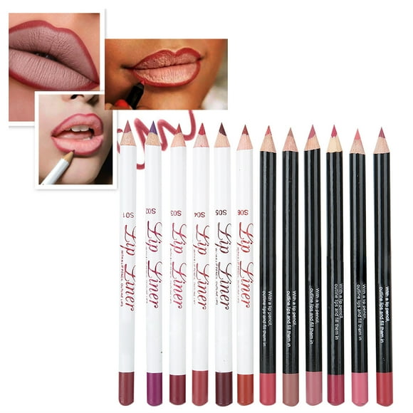 Lip Liner Set, Soft 12 Colors Waterproof Lip Liner Easy To Draw for Makeup