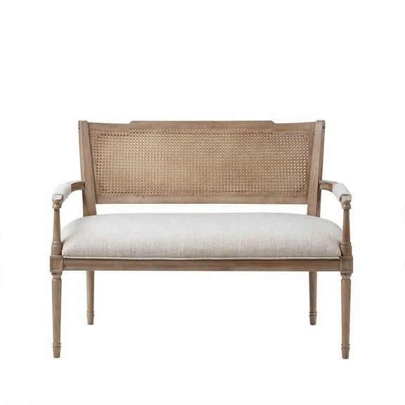 Gracie Mills Aleah Rustic Farmhouse Upholstered Settee with Pillow Topped Arms - GRACE-12519