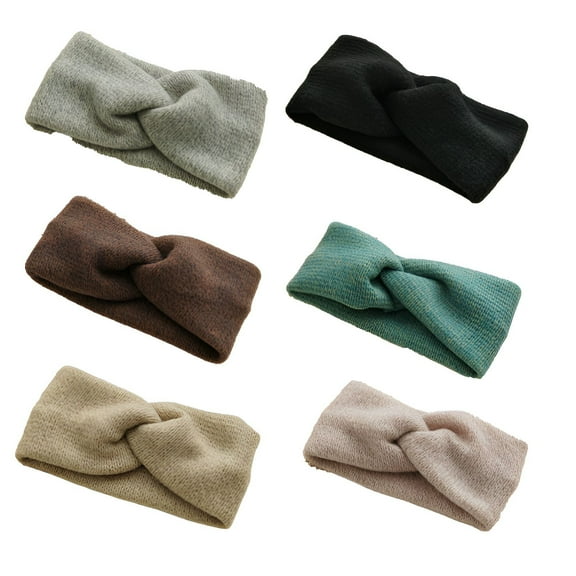 TELOLY 6Pcs Headbands for Women,Yarn Turban Headbands,Retro Wide Headband,Mixing1