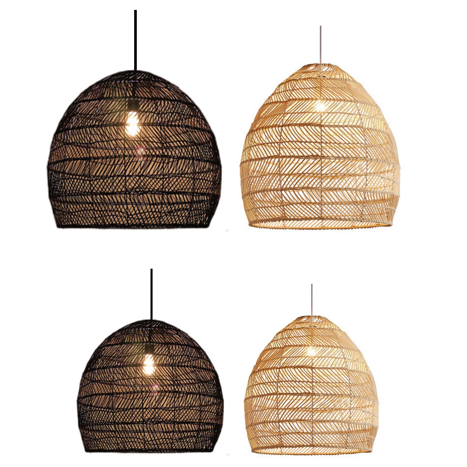 Rattan Pendant LightModern Ceiling HandWoven Basket Light Fixture for