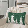 thumbnail image 2 of Christmas Pillow Covers 12x20 Inch Set of 2 Sage Green Cream Christmas Tree Snowflakes Decor Throw Pillows Winter Xmas Holiday Outdoor Lumbar Cushion Cases for Couch Bed Decorations, 2 of 5
