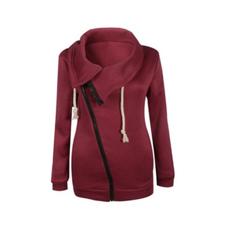 oblique zipper hoodie women's