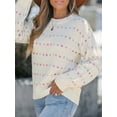 thumbnail image 5 of Cupshe Women's Rainbow Dots Long Sleeve Sweater, Size S-XL, 5 of 6