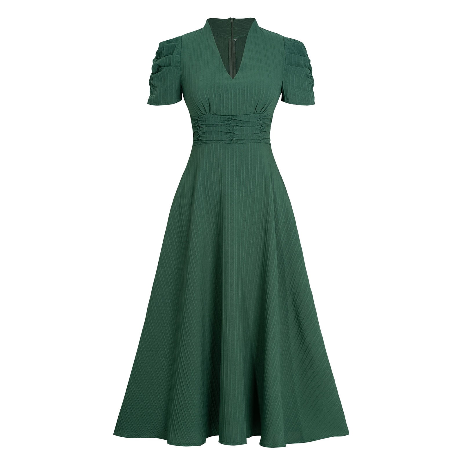 Women's Short Sleeve Dress High Waist V Neck Puff Sleeve Dresses Wedding Guest Formal Evening Party Maxi Dress Woman Dresses Casual Long Sleeve Dresses Casual for Women Petite Dresses for Women Summer