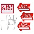 thumbnail image 2 of Home for Sale by Owner Yard Sign Combo Kit - Includes Directional Home for Sale Signage, & Heavy Duty Yard Stakes (for Sale by Owner Kit, with 3 Arrow Shaped Signs), 2 of 4