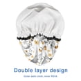 thumbnail image 4 of Shower Caps,Pioneer Flower Floral Print Pattern Waterproof Shower Cap for Women 4 Pieces,Double Reusable Hair Cover for Shower PEVA Elastic Stretch Hem, 4 of 7