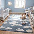 thumbnail image 3 of JONATHAN Y SCN105B-3 Hedwig High-Low Youth Cloud Scandi Dark Blue/Ivory 3 ft. x 5 ft. Indoor/Outdoor Area Rug, 3 of 7