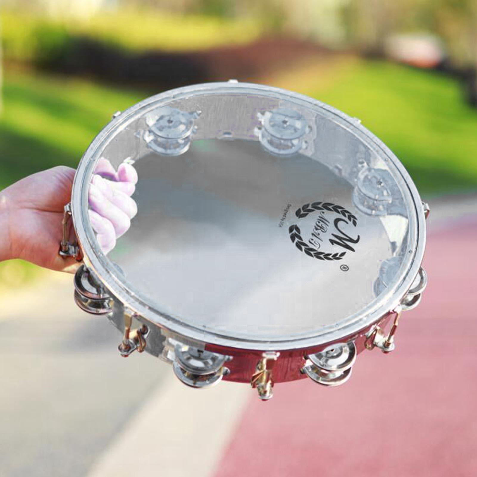 LeeQinersw Percussion Tambourine Capoeira Blowing Jingles Tamborine for 3+ Years Old Party 8inch Clear