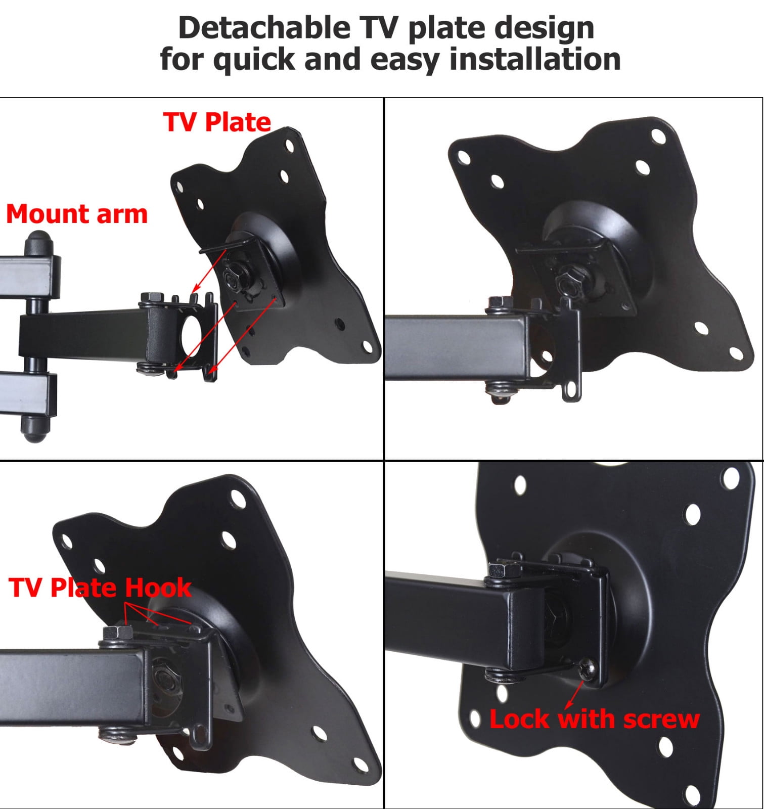 VideoSecu Swivel Tilt Rotate TV Wall Mount for VIZIO 19 24 26 28 32 39" LCD LED E32h-C1 E322AR M320SL E390VL D39h-C0 WS2
