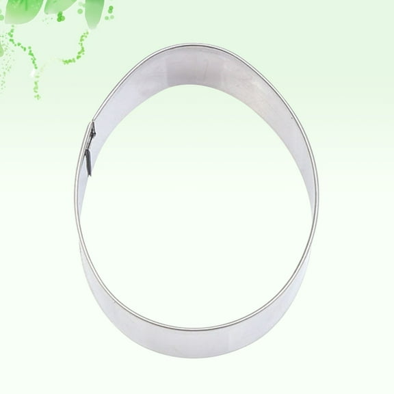 GOOHOCHY Stainless Steel Cookie Cutters Egg Shape for Baking Use Silver 4.5 Inches