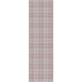 thumbnail image 2 of Well Woven Apollo Plaid Modern Pink Flat Pile Easy to Clean 2'3" x 7'3" Runner Rug for Living Room Stairs Hallway and Kitchen, 2 of 7