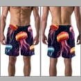 thumbnail image 3 of luoweisi Men's Beach Shorts Quick Dry Swim Trunks with Mesh Lining Colorful Jellyfish XL, 3 of 5