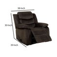thumbnail image 5 of Saltoro Sherpi Contemporary Recliner Chair with Faux Leather Upholstery and Glider, Brown, 5 of 5