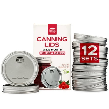 Forjars Airtight Canning Jar Lids and Rings (24 Count and 12 Count)