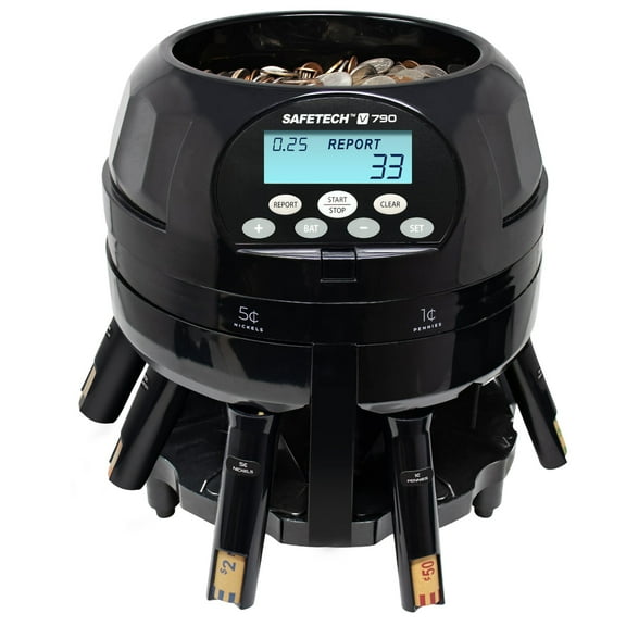 SafeTech Super Viper V790 High-Speed Coin Counter, Sorter, and Wrapper, STTE-1696