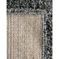 thumbnail image 6 of Unique Loom Davos Shag Collection Area Rug - Solid (2' x 8' Runner Peppercorn), 6 of 7