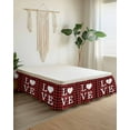thumbnail image 2 of Valentine's Day Bed Skirt King Size 18 Inch Drop, LOVE Red Black Background Adjustable Elastic Dust Ruffles Bedskirt for King Bed Wrap Around Pleated Mattress Frame Cover, 2 of 9