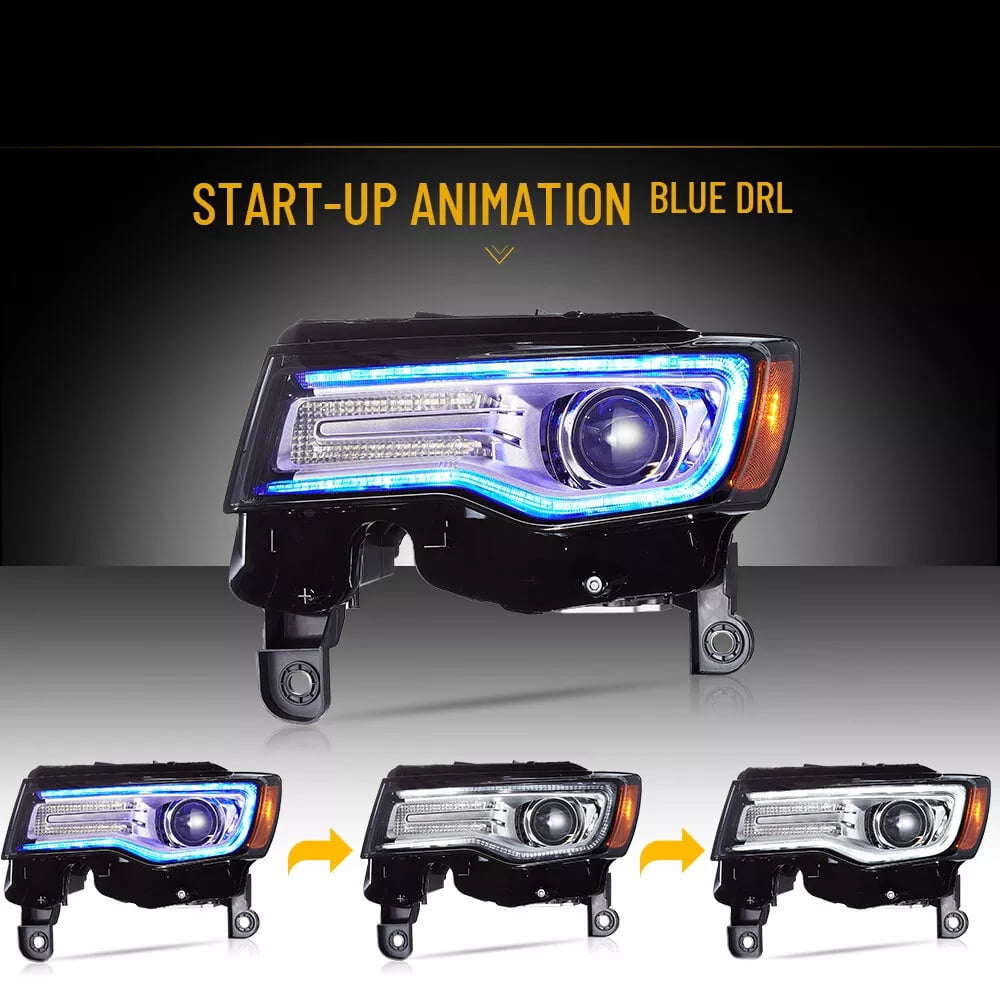 VLAND LED Dual Beam Headlights for Jeep Grand Cherokee 2014 2015 2016 2017 2018 2019 2020 2021 2022