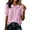 02-Peter Pan Collar Shirt Women#Pink, variant on QATAINLAV Women's Peter Pan Collar Shirts Linen Cotton Puff Short Sleeve Blouses Dressy Casual Button Down Summer Tops Blue L
