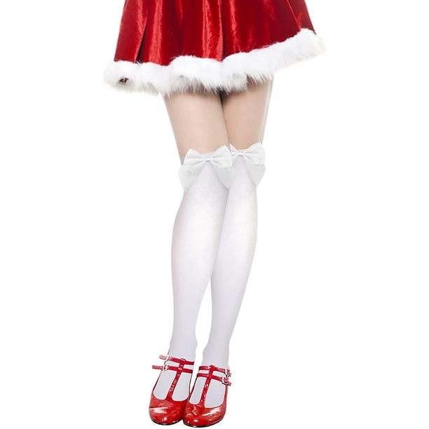 1 par de calcetines altos hasta la rodilla con volantes de encaje Kawaii, medias largas con lazo para disfraz, malla de poliéster, estilo gótico, para la escuela, cosplay, fiesta, niñas y mujeres