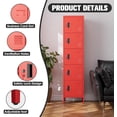 thumbnail image 4 of Aobabo 5 Doors Metal Lockers for Employees School Office Gym Home Storage,Assembly Required,Red,66" H×15.75" W×15.75" D, 4 of 14