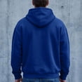 thumbnail image 4 of Full Zip Fleece Hoodie for Men Oversized Long Sleeve Pocket Loose Fit Streetwear Athletic Zip Up Sweatshirt Royal Blue XL, 4 of 7