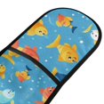 thumbnail image 2 of Dailycode Double Sided Oven Mitt with Loop Heat Resistant Kitchen Long Potholders 7" x 35" Happy Fish on Sea, 2 of 6
