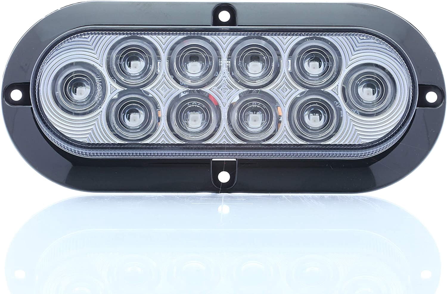STL88RCPGP Clear Lens with Red Diodes 6" Oval Sealed LED Light for Surface Mount