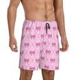 thumbnail image 2 of Picia Pink bows Pattern Pajama Shorts for Men, Men's Pajama Bottoms, Sleepwear,Short Pajama Pants-Medium, 2 of 6