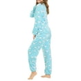 thumbnail image 4 of MODA NOVA Junior's Printed Long Sleeve Winter Flannel Pajama Sets Medium Blue, 4 of 7