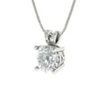 thumbnail image 2 of 1.0 ct Brilliant Round Cut Solitaire VVS1 Genuine White Sapphire Solid 14k White Solid Gold Everyday Affordable Designer Necklace Pendant with 18" Solid Gold Chain by Clara Pucci, 2 of 7