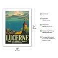 thumbnail image 2 of Lucerne And Its Lovely Lake Switzerland - Vintage Travel Poster by Otto Landolt c.1930s - Bamboo Fine Art 290gsm Paper Print (Unframed) 18x24in, 2 of 4
