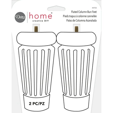 UPC: 0072879447033 | Dritz Fluted Column Bun Feet Natural 2 Pc