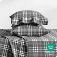 thumbnail image 4 of Juego de Sábanas de Lujo Bare Home King 100 % Algodón Franela 4 Piezas Gris/blanco, 4 of 7