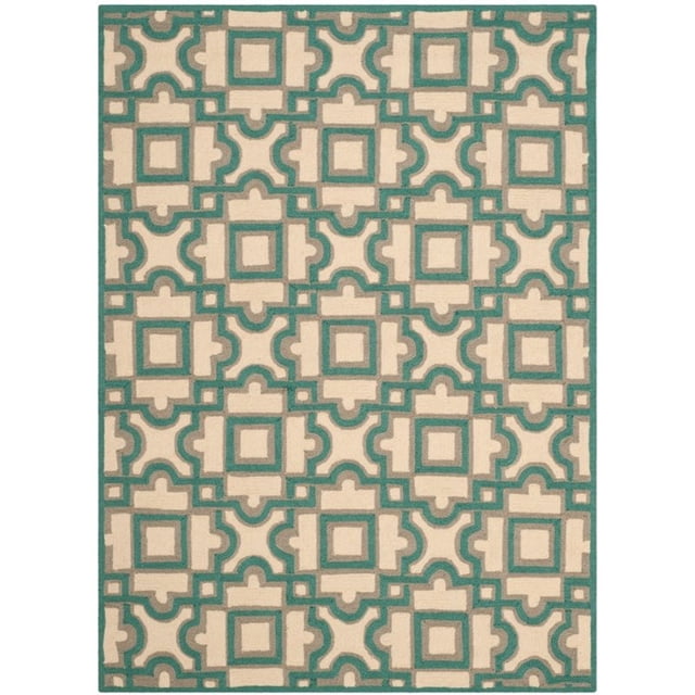 Safavieh Four Seasons 2'3" X 3'9" Hand Hooked Rug in Ivory and Aqua