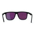 thumbnail image 2 of Polarized Hipster Flat Top Horn Rim Light Weight Slick Sunglasses Matte Black Green Mirror, 2 of 4