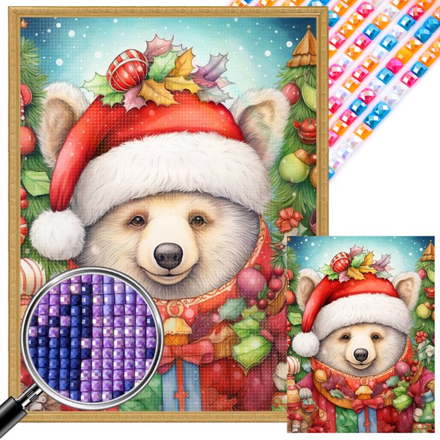 5D DIY Taladro Cuadrado AB Parcial Animal Navidad 35x45cm