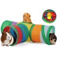 thumbnail image 1 of XINQIHANG 5.9" Guinea Pig Tunnels & Tubes Collapsible Pet 3 Way Play Tunnel Toys Small Animal Hideout Hideaway for Guinea Pig Chinchilla Ferret Hamster Rat(Rainbow), 1 of 7