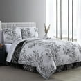 thumbnail image 3 of VCNY Home Leaf 8-Pieces Black White Branch Bed-in-a-Bag, Queen, 3 of 9