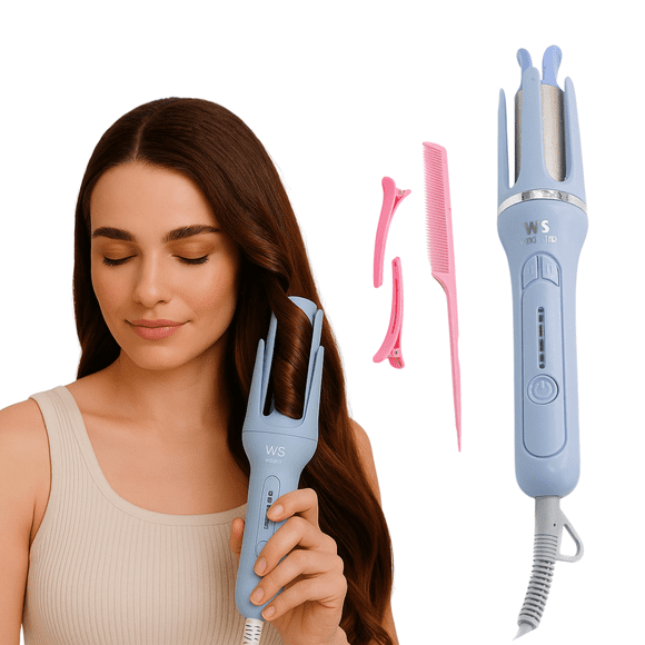 Rizador Automatico de Cabello 360° con Giro Izquierdo, Derecho – Rizos y Ondas en 8–10 Segundos, Facil de Usar con Solo Pulsar un Boton, Rizador Giratorio Profesional para Todo Tipo de Cabello