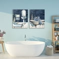 thumbnail image 2 of Stupell Industries Blue Bath Floral Interior 2 Piece Canvas Wall Art Set design by Kim Allen, 30 x 24, 2 of 7