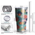 thumbnail image 3 of 30oz Pioneer Flower Floral Print Pattern Tumbler, Double Wall Vacuum Insulated Cup, BPA-Free Leak Proof Lid & Reusable Straws, Hot 12h, Cold 34h, 3 of 6